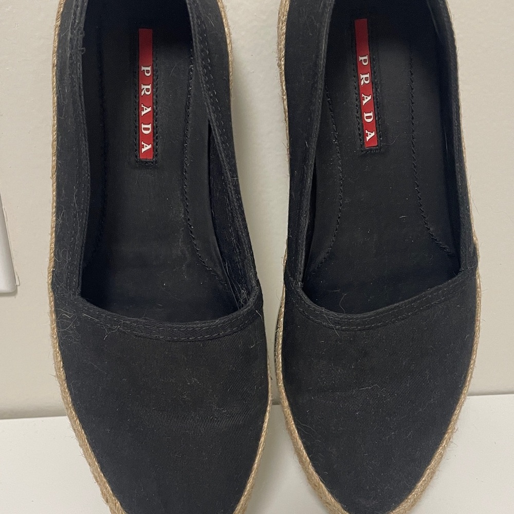 Prada Black Canvas Espadrilles